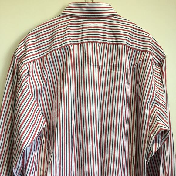Alabama Football Crimson Tide Button Down Shirt Men's Medium Striped Flip Cuffs - Picture 10 of 12